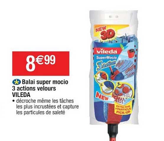 balai super mocio 3 actions velours vileda