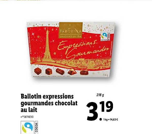 ballotin expressions gourmandes chocolat au lait