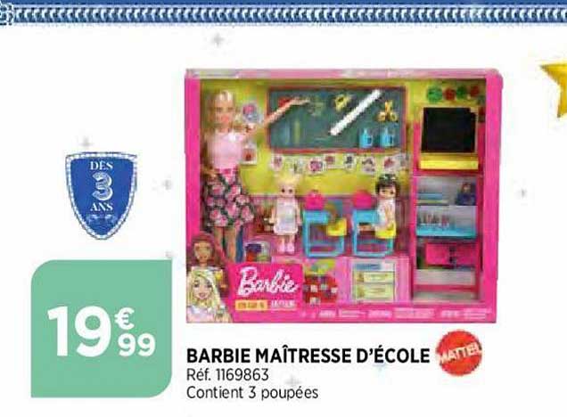 barbie maîtresse d'école mattel