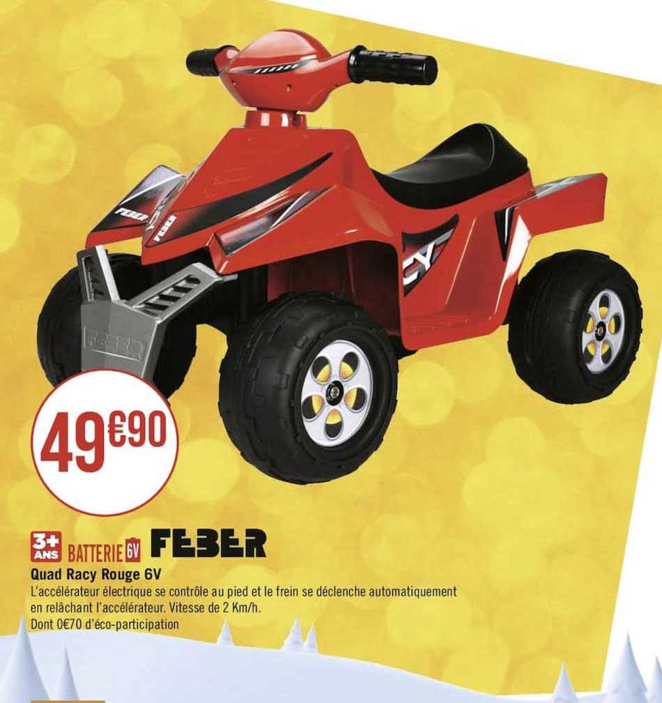 feber quad racy rouge 6v