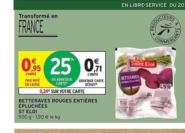 betteraves rouges entières épluchées st eloi