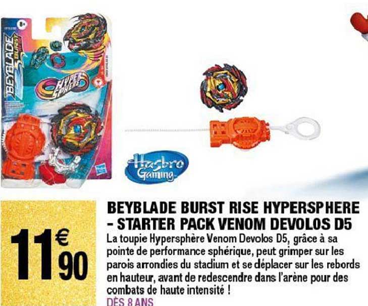 beyblade burst rise hyersphere starter pack venom devolos d5 hasbro gaming