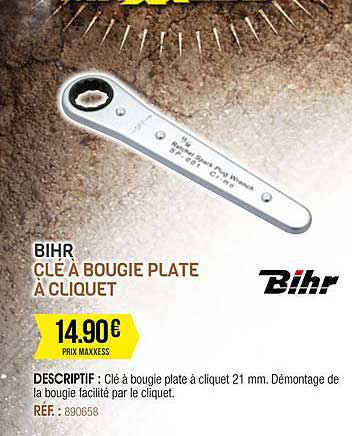 bihr clé à bougie plate à cliquet