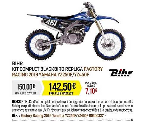 bihr kit complet blackbird replica factory racing 2019 yamaha yz250f -yz450f