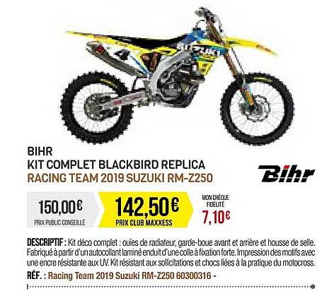 bihr kit complet blackbird replica racing team 2019 suzuki rm-z250