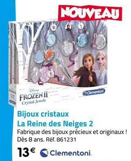 bijoux cristaux la reine des neiges 2 clementoni