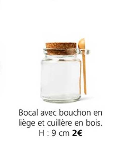 Bocal Avec Bouchon En Liège Et Cuillère En Bois