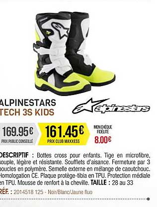 bottes cross pour enfants alpinestars tech 3s kids