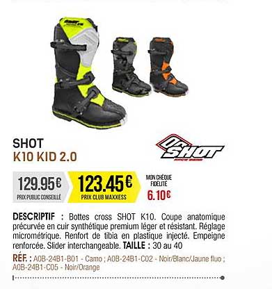 bottes cross shot k10 kid 2.0