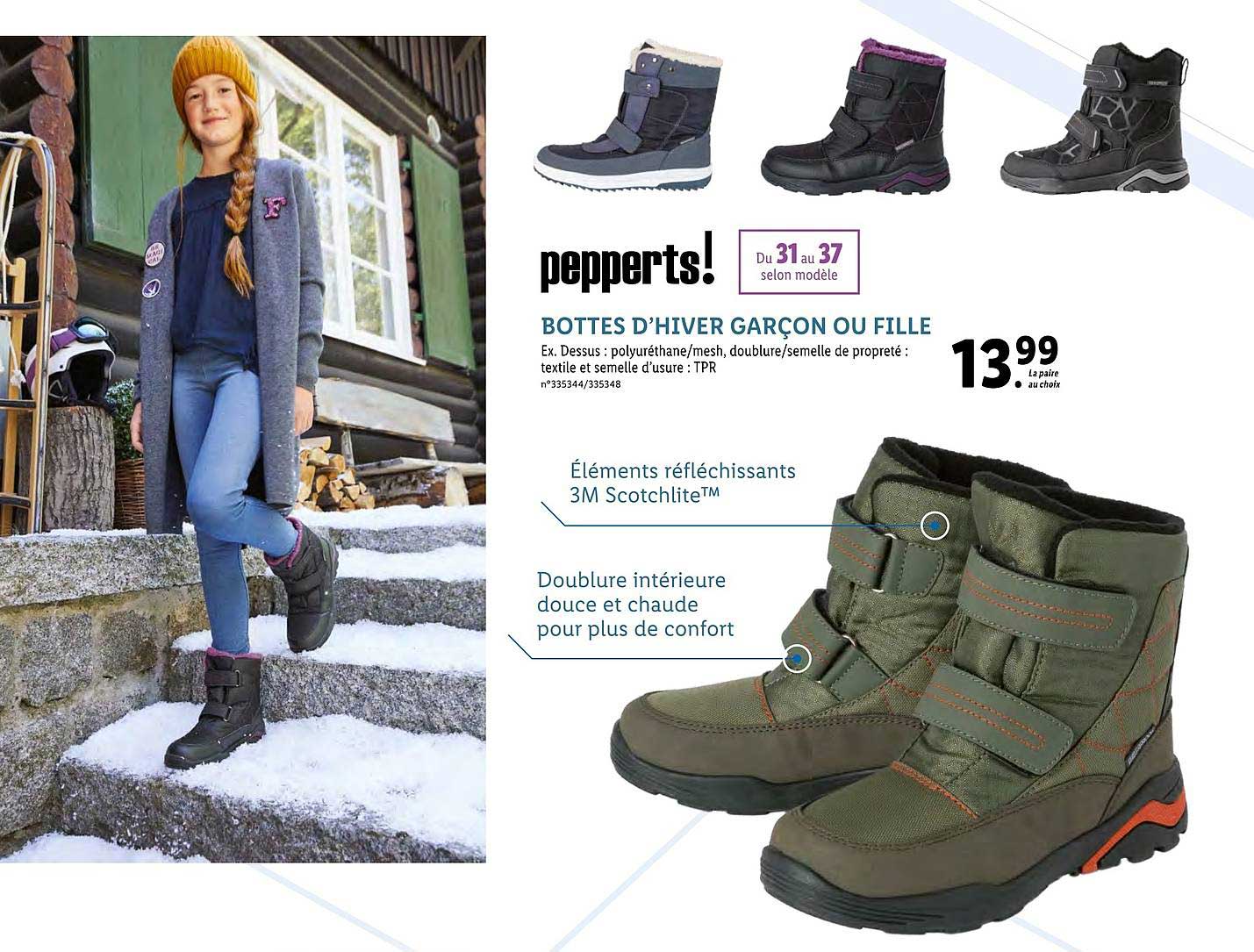 bottes d'hiver garçon ou fille