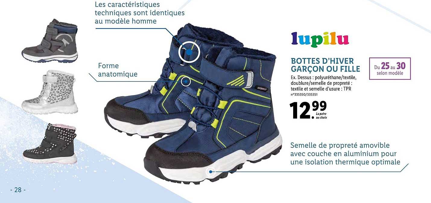 bottes d'hiver garçon ou fille