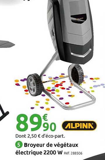 broyeur de végétaux électrique 2200 w alpink