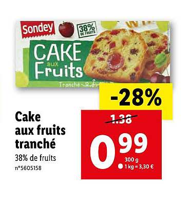 Cake Aux Fruits Tranché