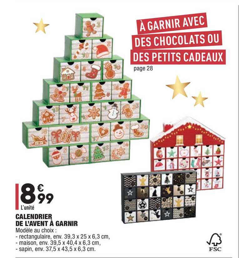 calendrier de l'avent à garnir