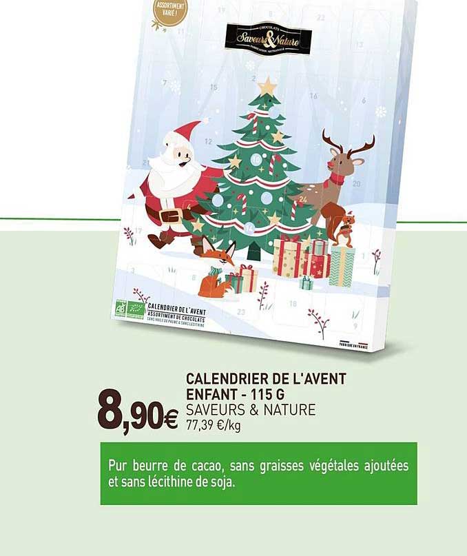 calendrier de l'avent enfant saveurs & nature