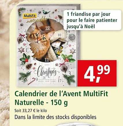 calendrier de l'avent multifit naturelle 150 g