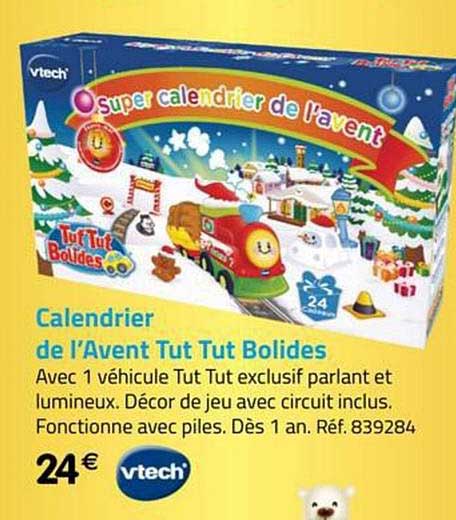calendrier de l'avent tut tut bolides vtech