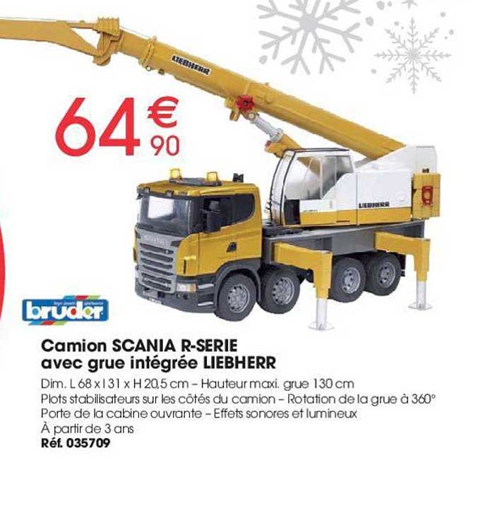 camion scania r serie avec grue intégrée liebherr bruder
