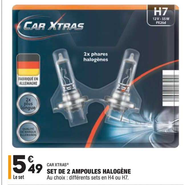 car xtras set de 2 ampoules halogène