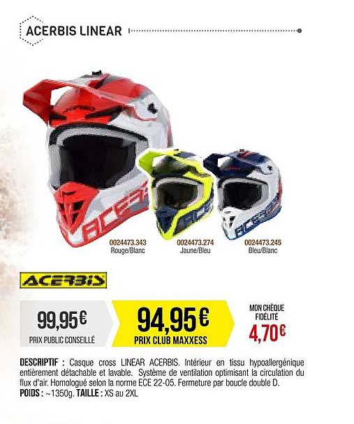 casque cross acerbis linear