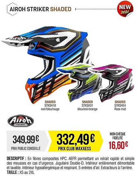 casque cross airoh striker shaded