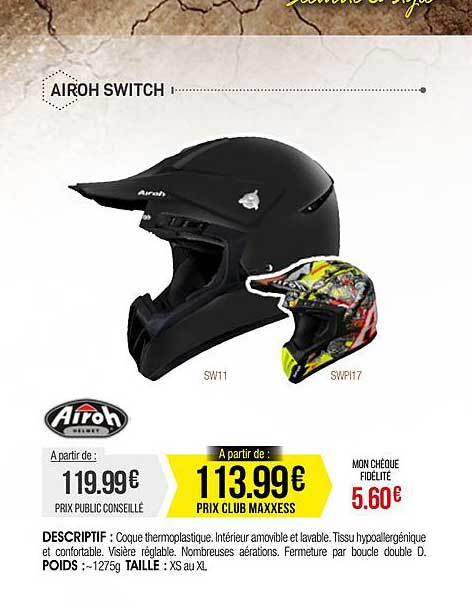 casque cross airoh switch
