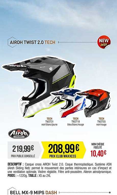 casque cross airoh twist 2.0 tech