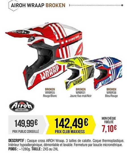 casque cross airoh wraap broken