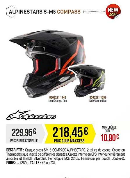 casque cross alpinestars s-m5 compass