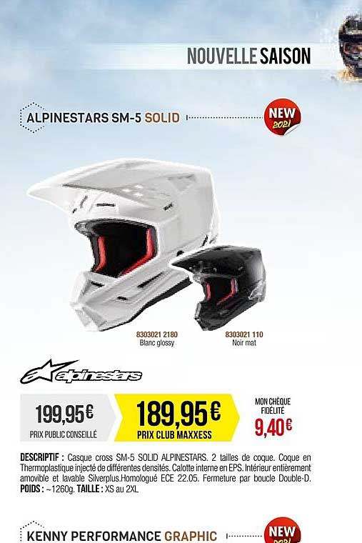 casque cross alpinestars sm-5 solid
