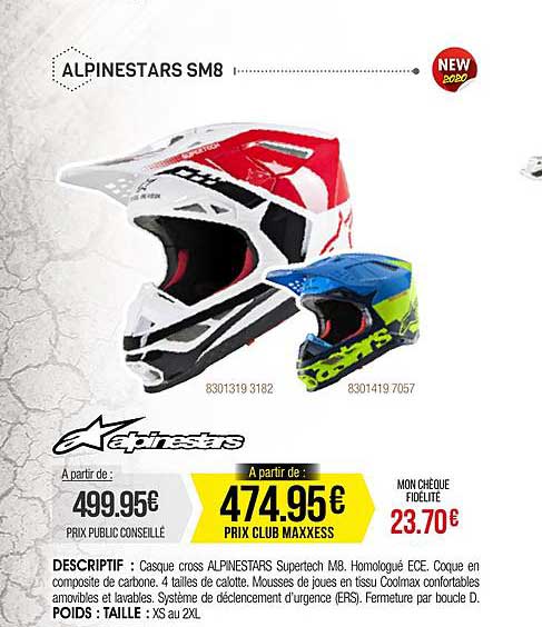 Casque Cross Alpinestars Sm8