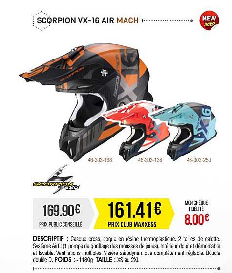 casque cross scorpion vx-16 air mach