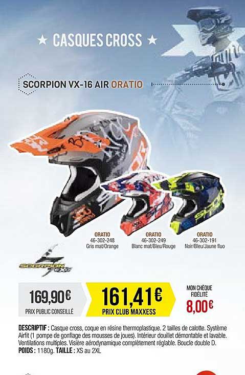 casque cross scorpion vx-16 air oratio