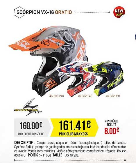 casque cross scorpion vx-16 oratio