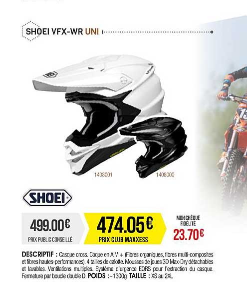 casque cross shoei vfx-wr uni