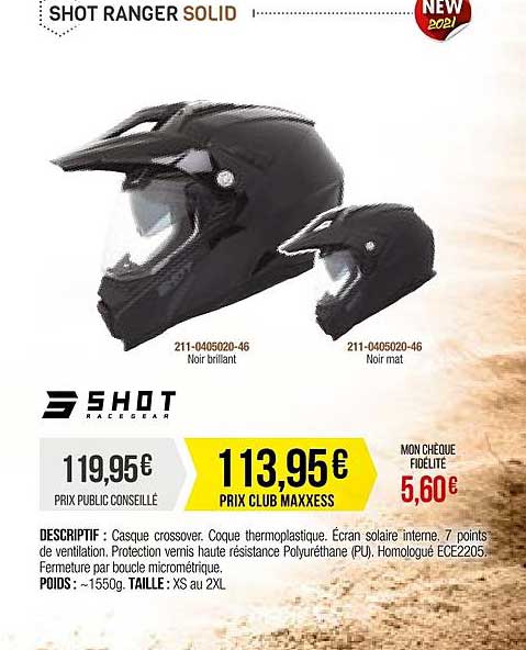 casque cross shot ranger solid