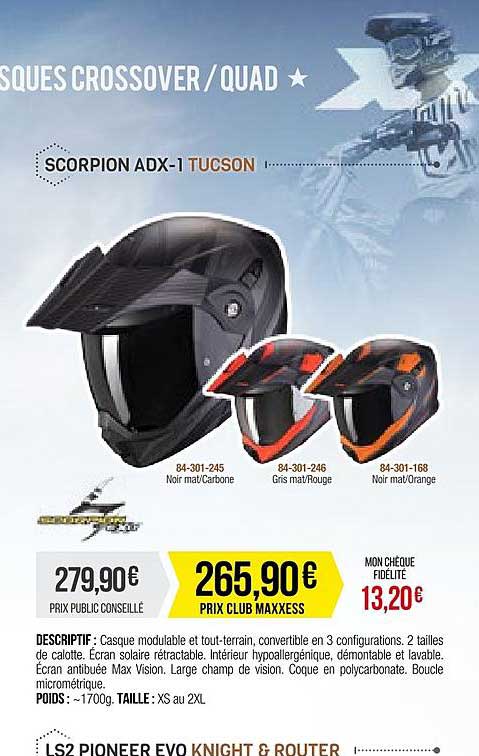 casques crossover - quad scorpion adx-1 tucson