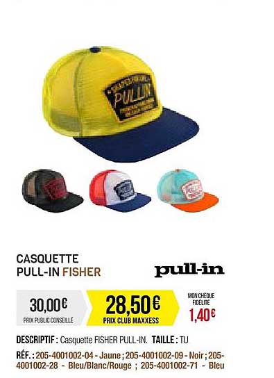 casquette pull-in fisher