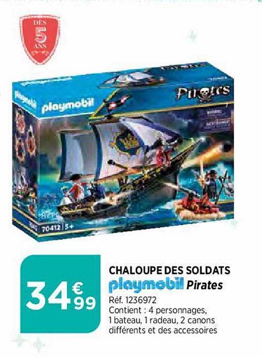 chaloupe des soldats playmobil pirates