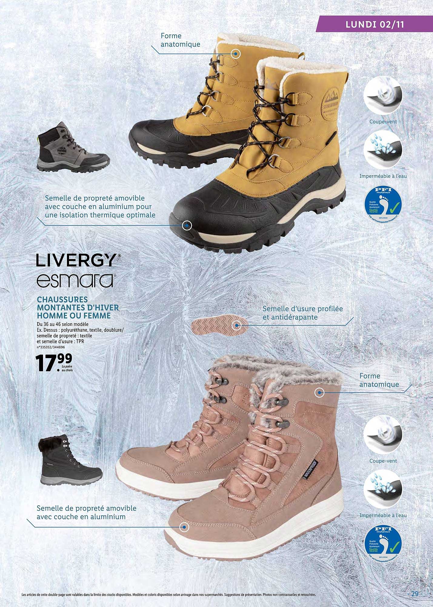 chaussures montantes d'hiver homme ou femme