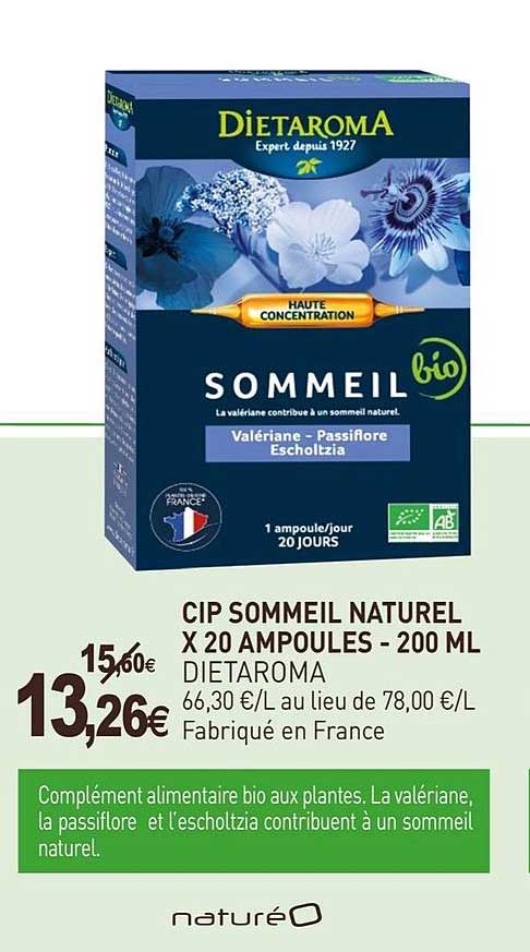 cip sommeil naturel x 20 ampoules dietaroma