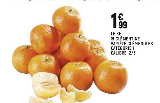 clémentine variété clémenules catégorie 1 calibre 2 3