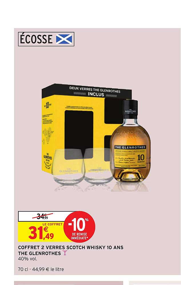 coffret 2 verres scotch whisky 10 ans the glenrothes -10% remise immédiate