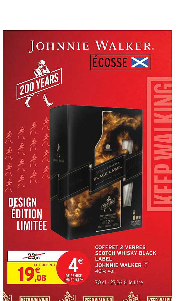 coffret 2 verres scotch whisky black label johnnie walker