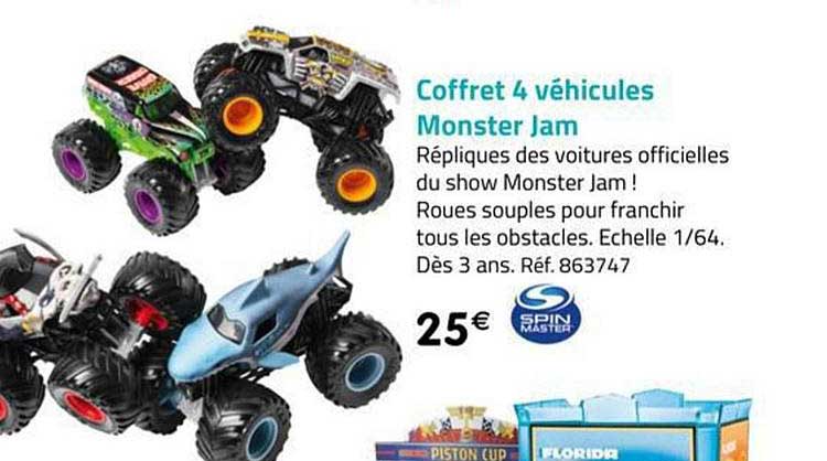 coffret 4 véhicules monster jam
