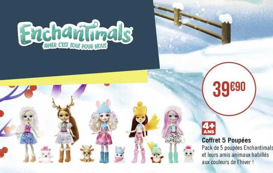 coffret 5 poupées enchantimals