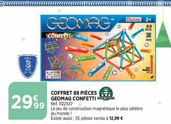 coffret 88 pièces geomag confetti
