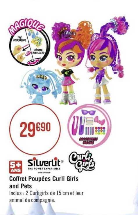 coffret poupées curli girls and pets silverlit