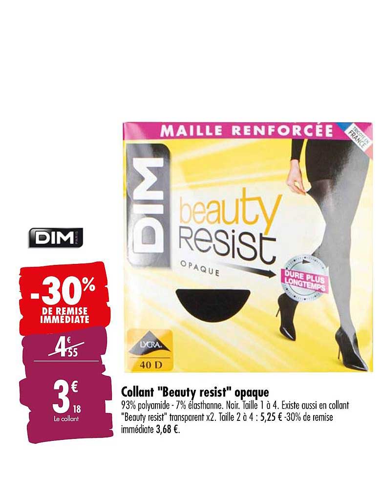 collant "beauty resist" opaque