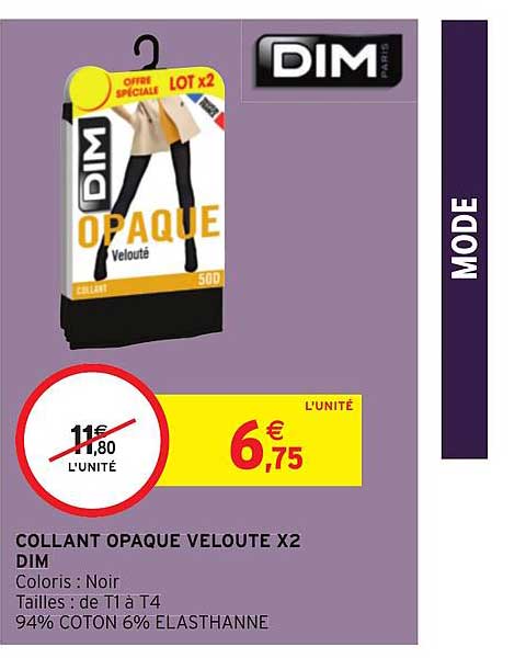 collant opaque velouté x2 dim
